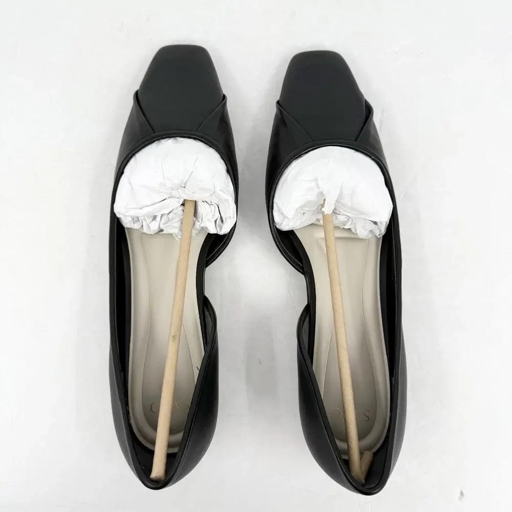 Franco Sarto Womens Debrah Flats US 9.5 M EU 40.5 Black Leather NIB